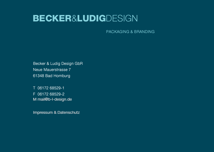 Becker & Ludig Design, Product Design, Graphic Design, Interface Design, Neue Mauerstrasse 7, 61348 Bad Homburg, Tel: 06172 - 68 52 91